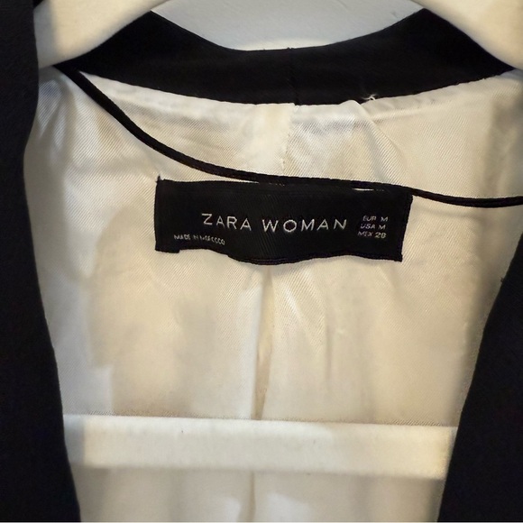 ZARA black & white tuxedo open blazer - Picture 4 of 10